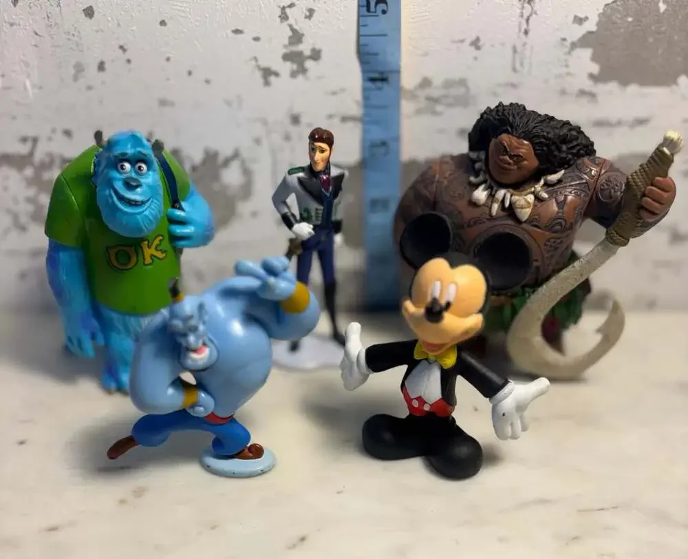 Disney 5 Collectible Toys  Sulley, Mickey  Mouse Genie,Demigod, &Hans